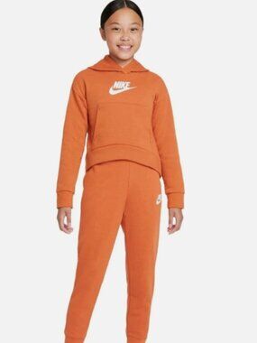 Nike Sportswear Club Fleece Girls' Hoodie (Burnt Orange) Size XS